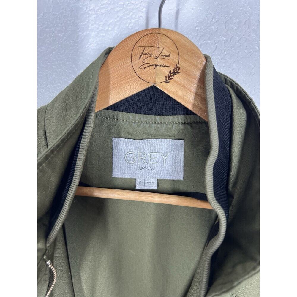 Grey Jason Wu Utility Anorak Jacket Size 8 Olive … - image 3